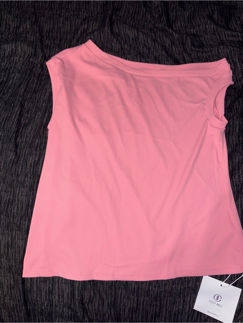 C&C California Pink Ribbed Scoop Neck Tank